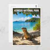 コモドドラゴンインドネシア国立公園 ポストカード (正面/裏面)