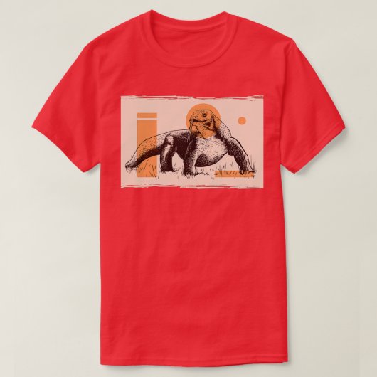 コモドドラゴンコモド爬虫類ヴィンテージ1 Tシャツ (デザイン正面)