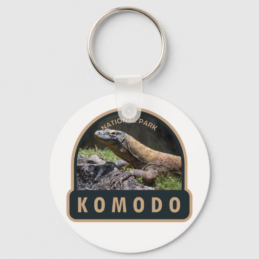 コモド国立公園インドネシアヴィンテージ キーホルダー (正面)