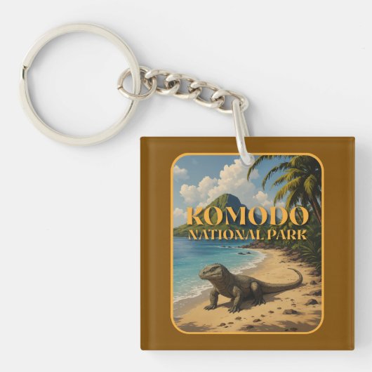 コモド国立公園インドネシア キーホルダー (正面)