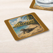コモド国立公園インドネシア スクエアペーパーコースター (アングル)