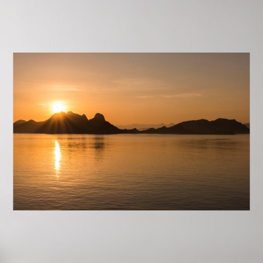 コモド島の夕焼け ポスター (正面)