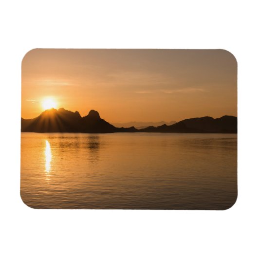 コモド島の夕焼け マグネット (横)