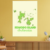 コモド島インドネシアの地図 キャンバスプリント (インサイチュ (リビング))