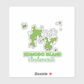 コモド島インドネシアの地図 シール (シート)