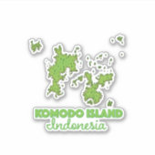 コモド島インドネシアの地図 シール (正面)