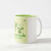 コモド島インドネシアの地図 ツートーンマグカップ (正面右)