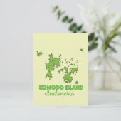 コモド島インドネシアの地図 ポストカード (スタンド正面)