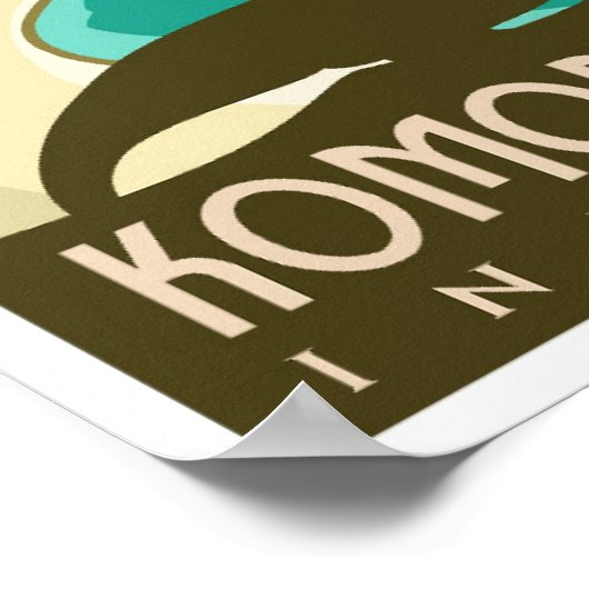 コモド島インドネシアヴィンテージ旅行 ポスター (角)