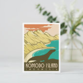 コモド島インドネシアヴィンテージ旅行 ポストカード (スタンド正面)