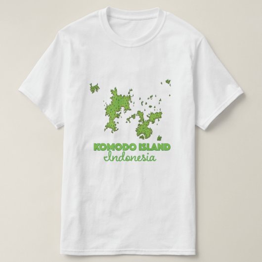 コモド島 インドネシア地図 Tシャツ (デザイン正面)