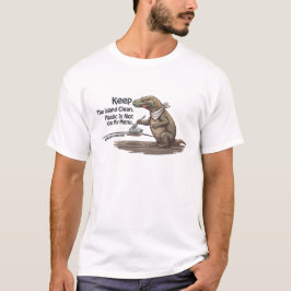 コモド島Tシャツ 島をきれいに保とう プラスチックは私のメニューにありません Tシャツ