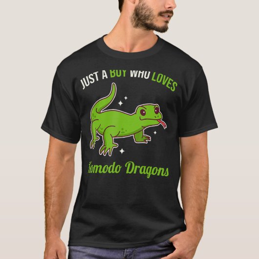 コモド・ドラゴンが大好きな少年 Tシャツ (正面)