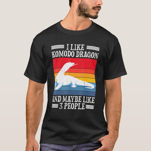 コモド・ドラゴントカゲ動物爬虫類髭トカゲ Tシャツ (正面)