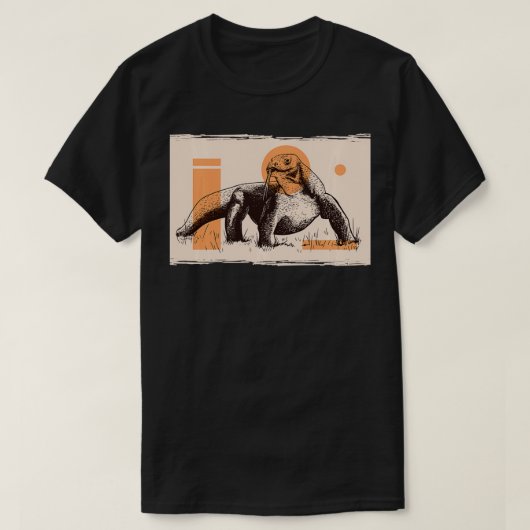 コモド・ドラゴンプルオーバー Tシャツ (デザイン正面)