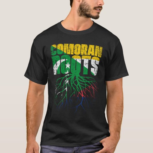 コモランルーツコモロ伝統国旗 Tシャツ (正面)