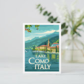 コモレイクイタリアヴィンテージ有名なトラベルプレイス ポストカード (スタンド正面)