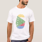 コモロのフラグの指紋 Tシャツ (正面)