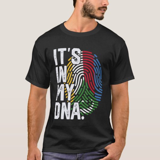 コモロのルーツ フラグ 指紋 グラフィック 愛国 Tシャツ (正面)