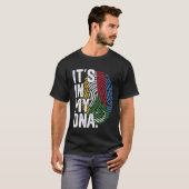 コモロのルーツ フラグ 指紋 グラフィック 愛国 Tシャツ (正面フル)