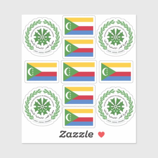 コモロナショナルシンボル/コートの武器と旗 シール (シート)