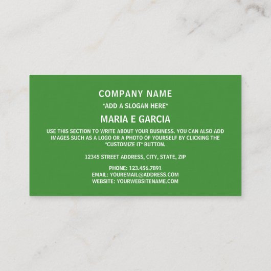 コモロ国旗とシール、コモロ国旗 名刺 (裏面)