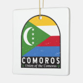 コモロ国旗のエンブレム動揺してヴィンテージ セラミックオーナメント (左)