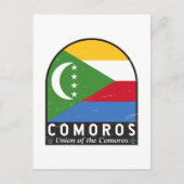 コモロ国旗のエンブレム動揺してヴィンテージ ポストカード (正面)