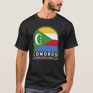 コモロ国旗のエンブレム動揺してヴィンテージ Tシャツ