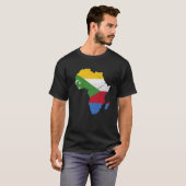 コモロ国旗アフリカ大陸シルエットギフト Tシャツ (正面フル)