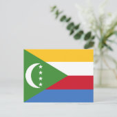コモロ国旗、コモロ国旗 ポストカード (スタンド正面)