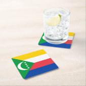 コモロ国旗 スクエアペーパーコースター (インサイチュ)