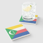 コモロ国旗 ストーンコースター (横)