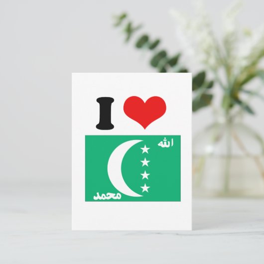 コモロ国旗 ポストカード (スタンド正面)