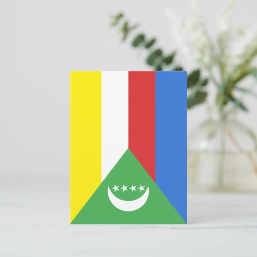 コモロ国旗 ポストカード (スタンド正面)