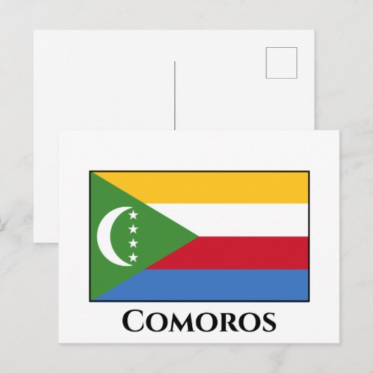 コモロ国旗 ポストカード (正面/裏面)