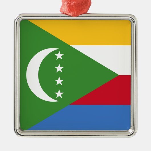 コモロ国旗 メタルオーナメント (正面)