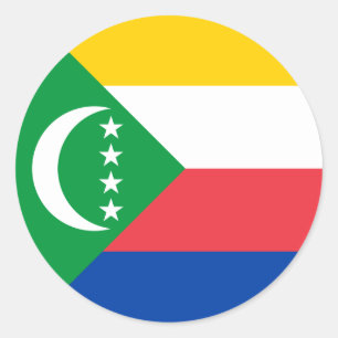 コモロ国旗 ラウンドシール