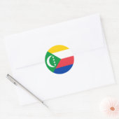 コモロ国旗 ラウンドシール (封筒)