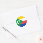 コモロ国旗 ラウンドシール (封筒)