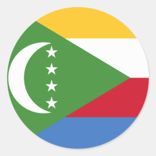 コモロ国旗 ラウンドシール