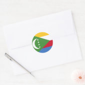 コモロ国旗 ラウンドシール (封筒)