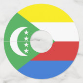 コモロ国旗 ワイングラスタグ (正面)