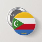 コモロ国魅力的旗 缶バッジ (正面&裏面)