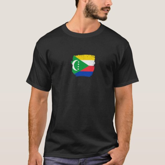 コモロ誇りを持ったコモロ国旗 Tシャツ (正面)
