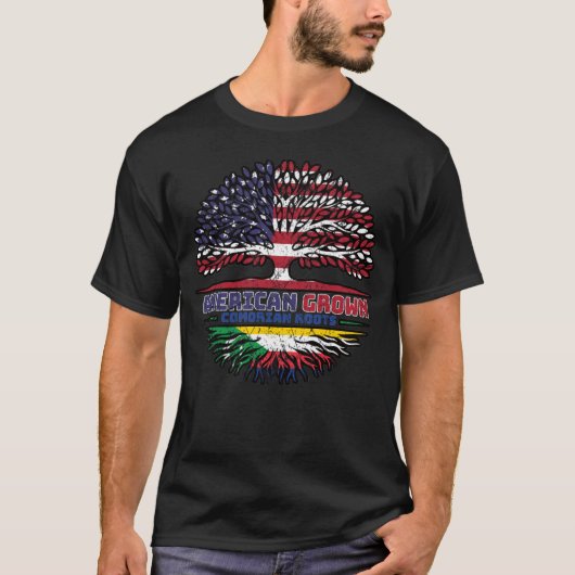 コモロ・コモロアメリカ合衆国ツリールーツ国旗 Tシャツ (正面)