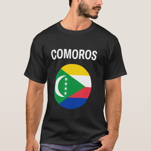 コモロ 国旗 モダン Tシャツ (正面)