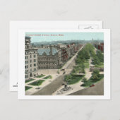 コモンウェルス・アベニュー，ボストンヴィンテージ ポストカード (正面/裏面)