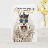 コモンドールドッグキングのためのデイおもしろい誕生日 カード (黄色い花)