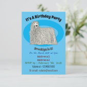 コモンドー犬の漫画イラストレーション 招待状 (スタンド正面)